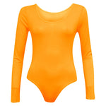 Load image into Gallery viewer, Ladies New Plain Round Neck Long Sleeve Slim Fit Basic Stretchy Leotard Bodysuit Top
