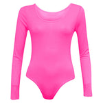 Load image into Gallery viewer, Ladies New Plain Round Neck Long Sleeve Slim Fit Basic Stretchy Leotard Bodysuit Top
