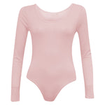 Load image into Gallery viewer, Ladies New Plain Round Neck Long Sleeve Slim Fit Basic Stretchy Leotard Bodysuit Top
