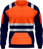 Load image into Gallery viewer, Hi Viz Vis High Visibility Jacket 2 Tone Pullover Work Hoodie Sweatshirt Jumper
