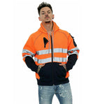 Load image into Gallery viewer, LUXE DIVA High Visibility Reflective Sweatshirt &amp; Hoodie Combo - Safety Work Wear with Long Sleeves, Round Neck, &amp; 3 Zipped Pockets - S to 5XL
