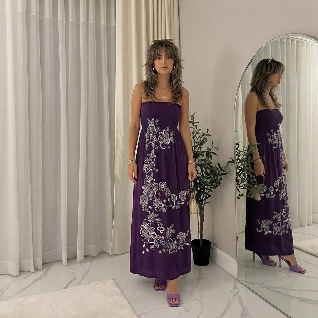 LUXE DIVA Womens Floral Maxi Dress