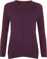 Load image into Gallery viewer, Ladies Long Sleeve Round Neck Knitted Cable Women’s Jumper Knitted Sweater Pull Over Jumper Top Knit Warm Winter Chunky Everyday Casual Pullover Plain Tops Sizes 8-26
