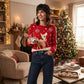 LUXE DIVA Women's Knitted Rudolph on wall Xmas Snowflake Ladies kids Reindeer Pom Jumpers