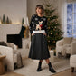 LUXE DIVA Women's Knitted Rudolph on wall Xmas Snowflake Ladies kids Reindeer Pom Jumpers
