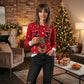 LUXE DIVA Women's Knitted Rudolph on wall Xmas Snowflake Ladies kids Reindeer Pom Jumpers