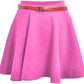 LUXE DIVA Womens Plus Belted Skater Skirt Ladies Short Flared Flippy Ponte Mini Party Skirt 6-20