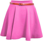 Load image into Gallery viewer, LUXE DIVA Womens Plus Belted Skater Skirt Ladies Short Flared Flippy Ponte Mini Party Skirt 6-20

