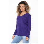 Load image into Gallery viewer, Ladies Long Sleeve V-Neck Knitted Cable Jumper
