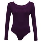 Load image into Gallery viewer, Ladies New Plain Round Neck Long Sleeve Slim Fit Basic Stretchy Leotard Bodysuit Top
