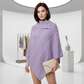 LUXE DIVA Women's 3-Button Cable Knit Poncho Wrap Shawl One Size Fits S-XL