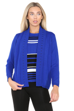 Load image into Gallery viewer, Womens Fine Knitted Striped Jumper Open Long Sleeve Sweater Twin Cardigan
