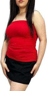 Load image into Gallery viewer, Women Ladies Ruched Bandeau Boob Tube Vest Crop Bra Top
