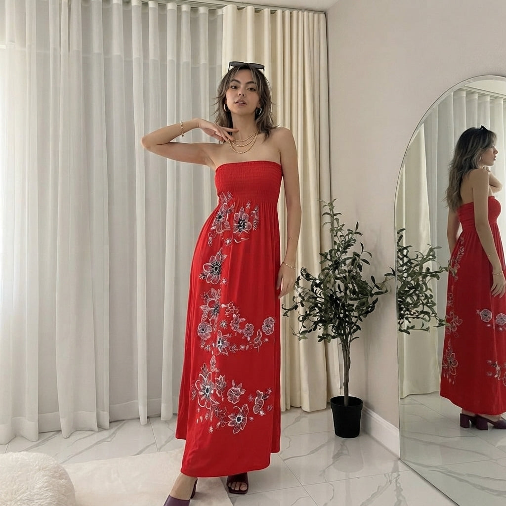 LUXE DIVA Womens Floral Maxi Dress