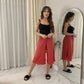 LUXE DIVA Women's 3/4 Palazzo Culottes Wide Leg Stretch