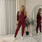 LUXE DIVA Women's Plain Tracksuit Set Crew Neck Sweatshirt Joggers Casual 2 Piece