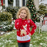 Kids Unisex Christmas Jumper – Cute Reindeer & Snowflake Knitted Xmas Sweater