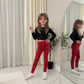 LUXE DIVA Girls Full Length Dance Leggings Stretchy High Waist Kids Activewear Trousers