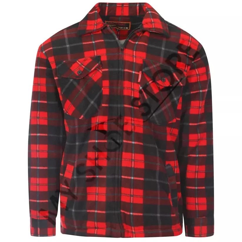 LUXE DIVA MENS PADDED SHIRT FUR LINED LUMBERJACK FLANNEL WORK JACKET WARM THICK CASUAL TOP