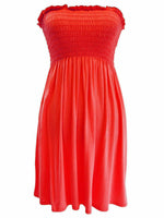 Load image into Gallery viewer, New Womens Ladies Sheering Top Strapless Bandeau Dress Top Jersey Ladies Plus Size Boobtube Top Dress UK 8-14
