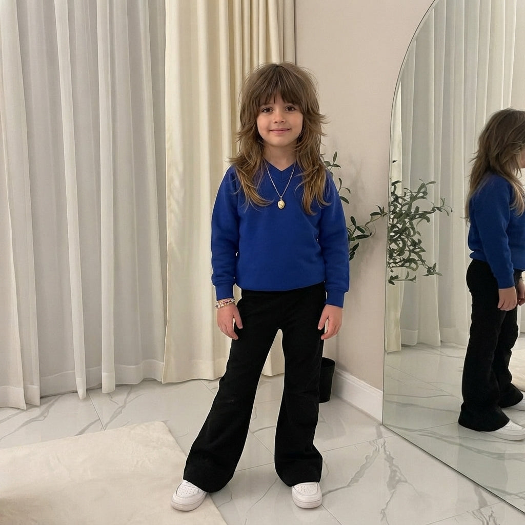 LUXE DIVA Kids V Neck School Jumper Unisex Knit Sweater School Uniform Pullover