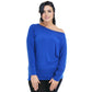 LUXE DIVA One Off-Shoulder Tops with Long Sleeves, Off Shoulder Batwing Jumper, Ladies Batwing Top in Black, Red, White Plus 21 Colors More UK