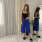 LUXE DIVA Women's 3/4 Palazzo Culottes Wide Leg Stretch