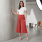 LUXEDIVA Women's Comfortable Wide Leg Culottes Elasticated Waist Casual Cropped Trousers UK 8-26
