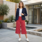 LUXEDIVA Women's Comfortable Wide Leg Culottes Elasticated Waist Casual Cropped Trousers UK 8-26