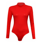 Load image into Gallery viewer, Womens Ladies Long Sleeve Polo Turtle Neck Plain Stretch Bodysuit UK 8-26
