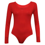 Load image into Gallery viewer, Ladies New Plain Round Neck Long Sleeve Slim Fit Basic Stretchy Leotard Bodysuit Top
