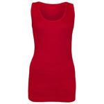 Load image into Gallery viewer, Women’s Plain Summer Stretchy Ribbed Vest Ladies Casual Sleeveless Cotton Camisole T-Shirt Style Muscle Gym Sports Rib Cami Long Vest Tank Tee Top
