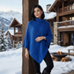 LUXE DIVA Women's 3-Button Cable Knit Poncho Wrap Shawl One Size Fits S-XL