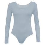 Load image into Gallery viewer, Ladies New Plain Round Neck Long Sleeve Slim Fit Basic Stretchy Leotard Bodysuit Top
