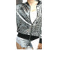 LUXE DIVA New sequin glitter bomber Ladies club dance party festival costume biker jacket