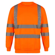 Hi Viz Vis Long Sleeve Crew Neck Sweatshirt Work Safety Fleece Jumper Sizes S-2XL