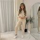 LUXE DIVA Women's Plain Tracksuit Set Crew Neck Sweatshirt Joggers Casual 2 Piece