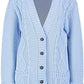 LUXE DIVA Women's Chunky Aran Grandad Cardigan Plus Size