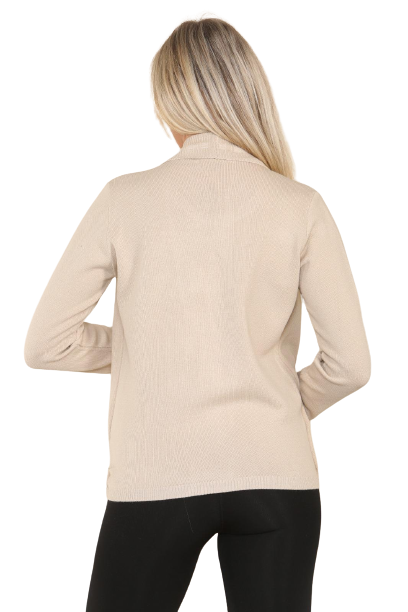 Womens Fine Knitted Striped Jumper Open Long Sleeve Sweater Twin Cardigan