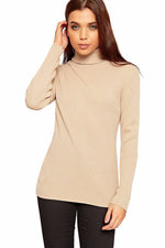 Load image into Gallery viewer, Plus Size Ladies High Polo Roll Neck Long Sleeve Ribbed Knitted Jumper Sweater
