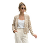LUXE DIVA LADIES CROP ROUGE SLEEVE POLKA DOT BLAZER