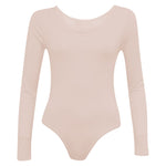 Load image into Gallery viewer, Ladies New Plain Round Neck Long Sleeve Slim Fit Basic Stretchy Leotard Bodysuit Top
