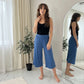 LUXE DIVA Women's 3/4 Palazzo Culottes Wide Leg Stretch