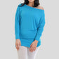 LUXE DIVA One Off-Shoulder Tops with Long Sleeves, Off Shoulder Batwing Jumper, Ladies Batwing Top in Black, Red, White Plus 21 Colors More UK