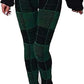 LUXE DIVA Womens Knitted Tartan Winter Leggings Ladies Soft Warm Wool Christmas Retro Pants Warm Trousers