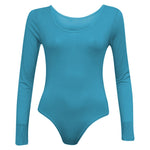 Load image into Gallery viewer, Ladies New Plain Round Neck Long Sleeve Slim Fit Basic Stretchy Leotard Bodysuit Top
