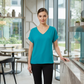 LUXE DIVA Women's Plus Size V-Neck Baggy Top with Turn-Up Short Sleeves