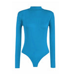 Load image into Gallery viewer, Womens Ladies Long Sleeve Polo Turtle Neck Plain Stretch Bodysuit UK 8-26
