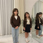 LUXE DIVA Girls Pack of 2 Knitted Cardigans School Uniform Long Sleeve Sweater Ages 3-14 Years