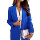 LUXEDIVA Womens Ruched Sleeve Fully Lined Blazer Collared Casual Ladies Formal Jacket Top